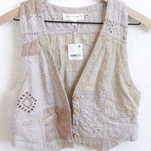 NWT Free People Sweet and Salty Patchwork Vest Sz 6